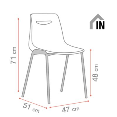 Dimensions chaise CAMPUS M2 Grosfillex Empilable