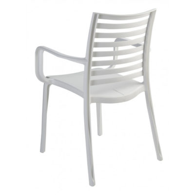 Fauteuil SUNDAY Grosfillex Blanc Glacier design dossier lattes