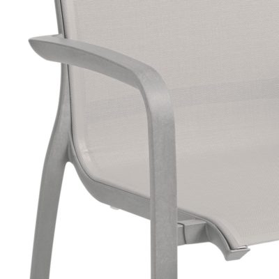 Fauteuil SUNSET Grosfillex gris platinium toile gris accoudoirs