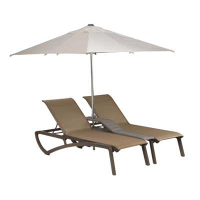 Double B.D.S. SUNSET Grosfillex Bronze / Cognac + parasol