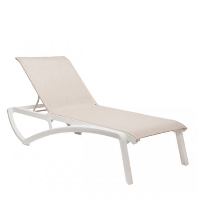 Bain de soleil SUNSET Grosfillex Blanc / Beige Chiné