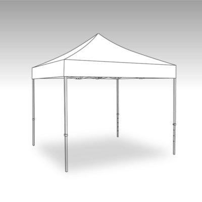 Tente pliante pliante 3x3m PS Pro + bâche de toit PVC Ligth