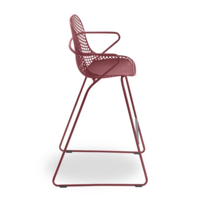 Chaise haute Ramatuelle 73' Grosfillex Rouge Bossa Nova dossier