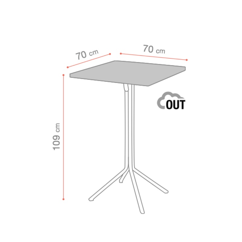 Dimensions tables DUO RAMATUELLE Grosfillex Original 73'