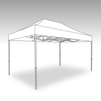Tente pliante aluminium PS Pro 3×4,5m avec bâche de toit PVC light