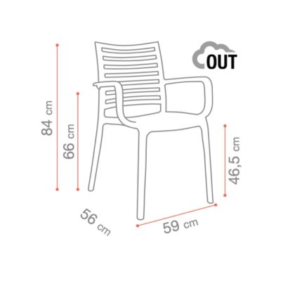 Dimensions fauteuil SUNDAY Grosfillex