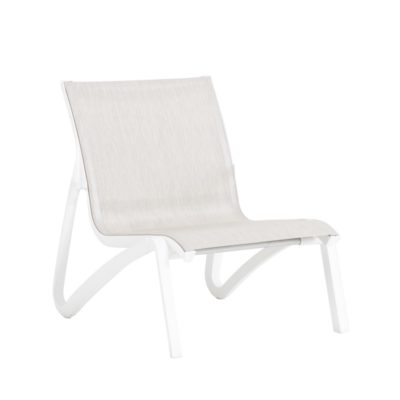 Fauteuil bas SUNSET Grosfillex Blanc Glacier / Beige Chiné