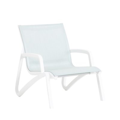 Fauteuil conversationnel SUNSET Grosfillex Blanc Glacier / Turquoise Chiné 58008096 accoudoirs