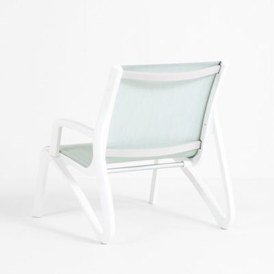 Fauteuil conversationnel SUNSET Grosfillex Blanc Glacier / Turquoise Chiné 58008096 design dossier