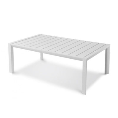 Table basse SUNSET Grosfillex 100×60 Aluminium Blanc Glacier