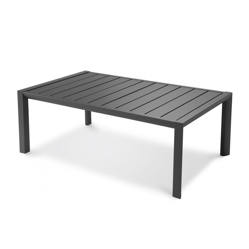 Table basse SUNSET Grosfillex 100x60 Aluminium Noir volcanique