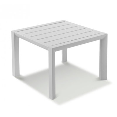 Table basse SUNSET Grosfillex 50×50 Aluminium Blanc