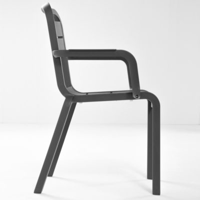 Fauteuil CANNES Grosfillex Anthracite design profil