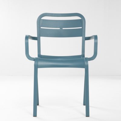 Fauteuil CANNES Grosfillex Bleu minéral design face