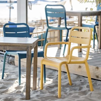 Fauteuil CANNES Grosfillex Jaune Indien guinguette plage