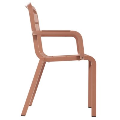 Fauteuil CANNES Grosfillex Terracotta design profil