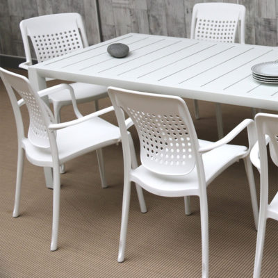 Fauteuil FACTORY Grosfillex Blanc glacier terrasse