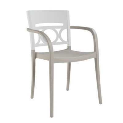 Fauteuil MOON Grosfillex Blanc Glacier / Lin