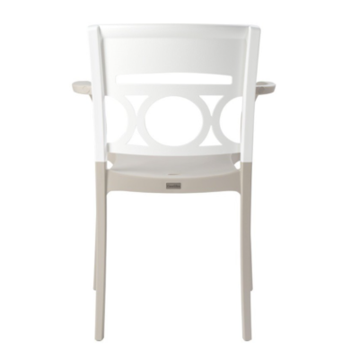 Fauteuil MOON Grosfillex lin blanc glacier dossier