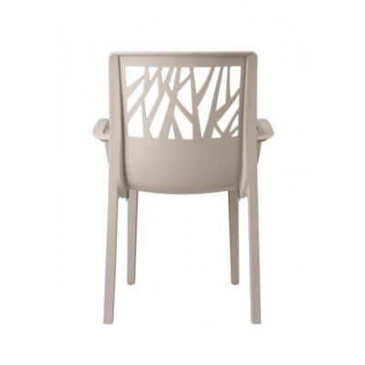 Fauteuil Grosfillex Végétal Taupe design dossier