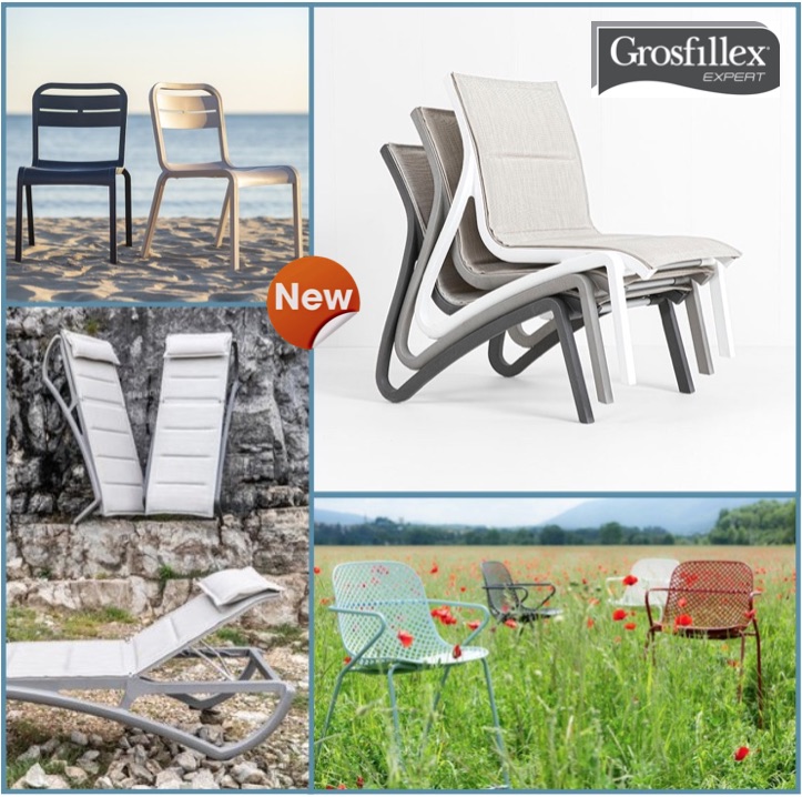 GROSFILLEX Chaises, fauteuils, tables, bains de soleil, bacs à plante 