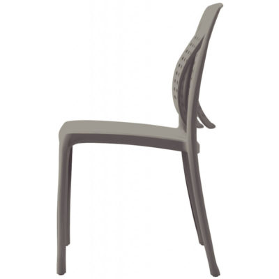 Chaise FACTORY Grosfillex Gris Platinium design profil