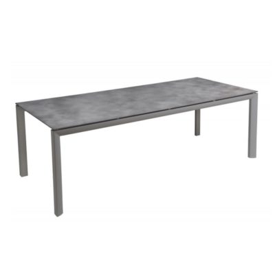 Table GREGGIA Grosfillex 220x95cm Gris Platinium / Béton Touch