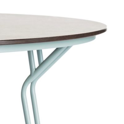 Table RAMATUELLE 73 Grosfillex ∅130cm Bleu Ether / Bois Naturel design