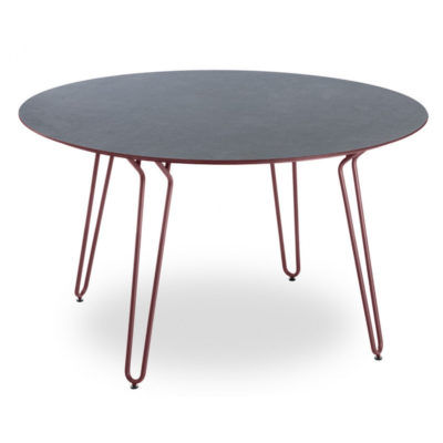 Table RAMATUELLE 73′ Grosfillex ∅130cm Rouge Bossa Nova / Nero