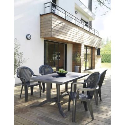 Fauteuil FIDJI 2 Grosfillex Anthracite terrasse