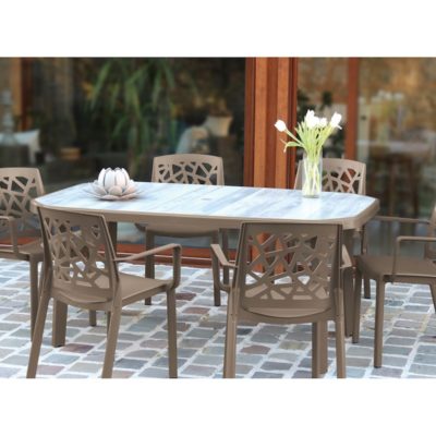 Table NORDIC 165x100cm Grosfillex Taupe