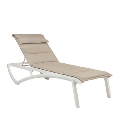 Bain de soleil SUNSET CONFORT Grosfillex Blanc / Beige Chiné