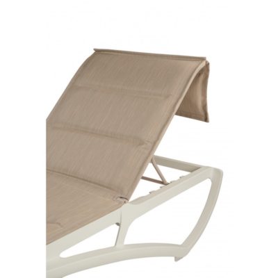 Dossier Bain de soleil SUNSET CONFORT Grosfillex Blanc Glacier / Beige Chiné