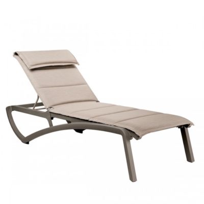 Bain de soleil SUNSET CONFORT Grosfillex Gris Platinium / Beige Chiné