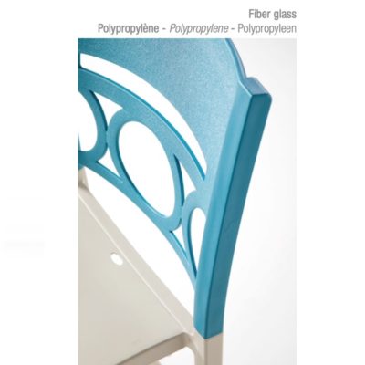Chaise haute MOON Grosfillex polyéthylène & fibre de verre