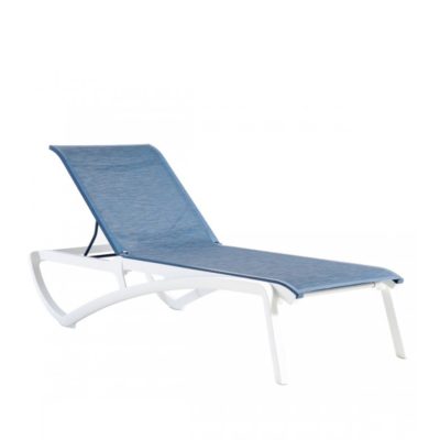 Bain de soleil SUNSET Grosfillex Blanc / Bleu Madras