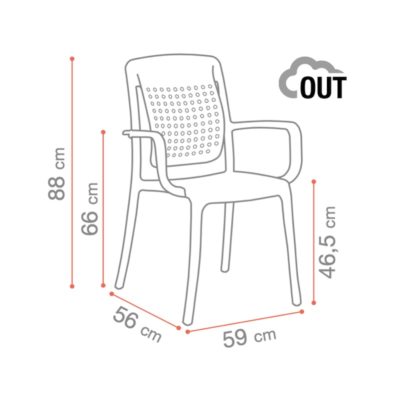 Dimensions Fauteuils FACTORY Grosfillex