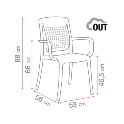 Dimensions Fauteuils FACTORY Grosfillex