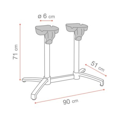 Pied double rabattable X-ONE Grosfillex dimensions