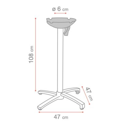 Pied haut rabattable X-ONE Grosfillex dimensions