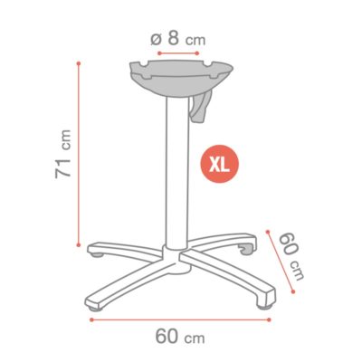 Pied rabattable X-ONE XL Grosfillex dimensions