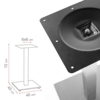 Pied de table inox TETRA Grosfillex dimensions fixations