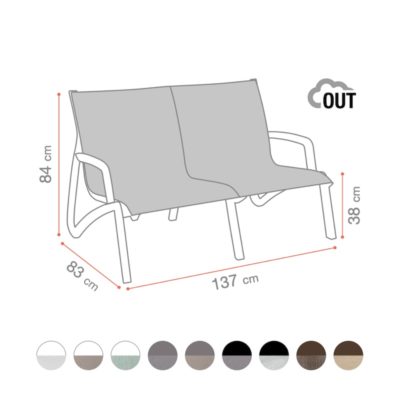 Canapé LOUNGE SUNSET Grosfillex Blanc dimensions & couleurs