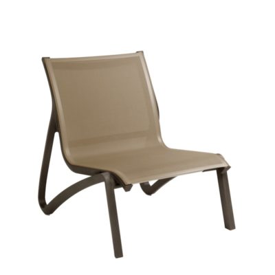 Fauteuil bas SUNSET Grosfillex Bronze Fusion / Cognac