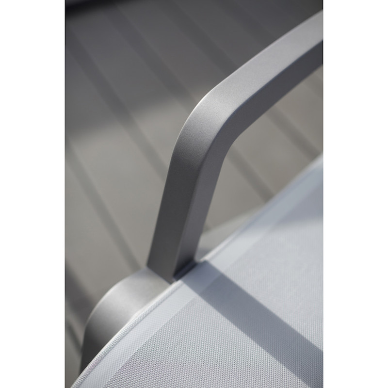 Fauteuil Conversationnel SUNSET Grosfillex Gris Platinium/Gris T30 58002289 design toile PVC MicrobanⓇ
