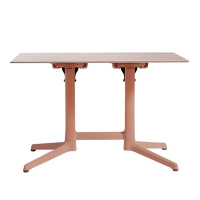 Table CANNES Grosfillex 110x69cm Terracotta / Walnut