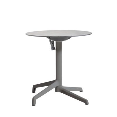 Table CANNES Grosfillex ∅69cm Anthracite/Gris Cryptic rabattable & encastrable