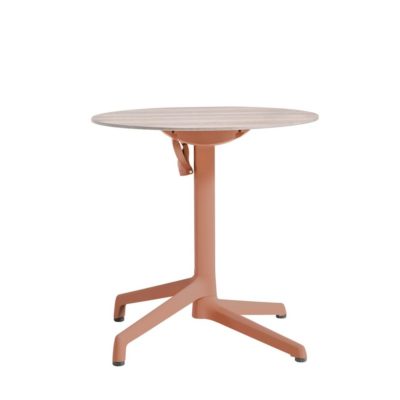 Table CANNES Grosfillex ∅69cm Terracotta / Walnut
