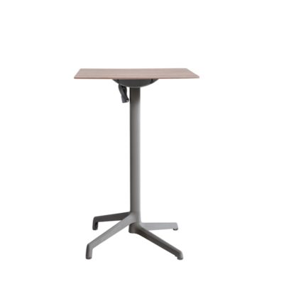 Table haute CANNES Grosfillex 79x79cm Anthracite / Walnut