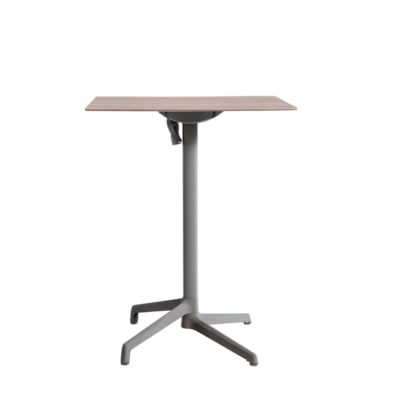 Table haute CANNES Grosfillex 79x79cm Anthracite / Walnut